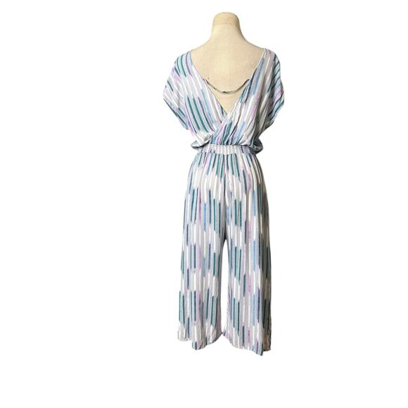 Dolce Vita green pink multi stripe capri jumpsuit size XS - Picture 12 of 14